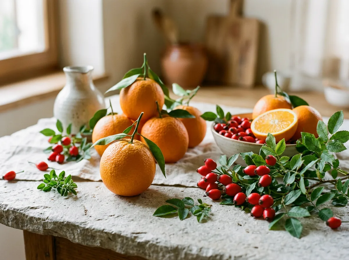 Verse plantaardige ingrediënten voor groene thee extract capsules Nederland: gember, brandnetel, pompoenpitten, citrus